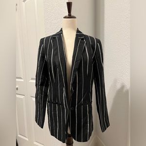 A New Day blazer pinstripe black and white jacket business casual size 8